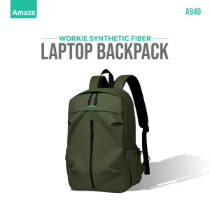 Amaze A940 Workie Synthetic Fiber Laptop Backpack – Green – BIS