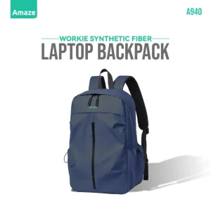 Amaze A940 Workie Synthetic Fiber Laptop Backpack – Blue – BIS