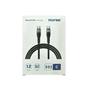 Rofee Smart & Fast Data Cable 60W 1.2m C2C Aluminum Alloy+TPE Cable 502-C Black
